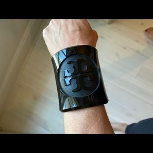 Tory Burch Black Acrylic Cuff Bracelet